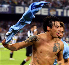 Il Lavazzaro, autore del gol decisivo in Undertaker-Mondomostro